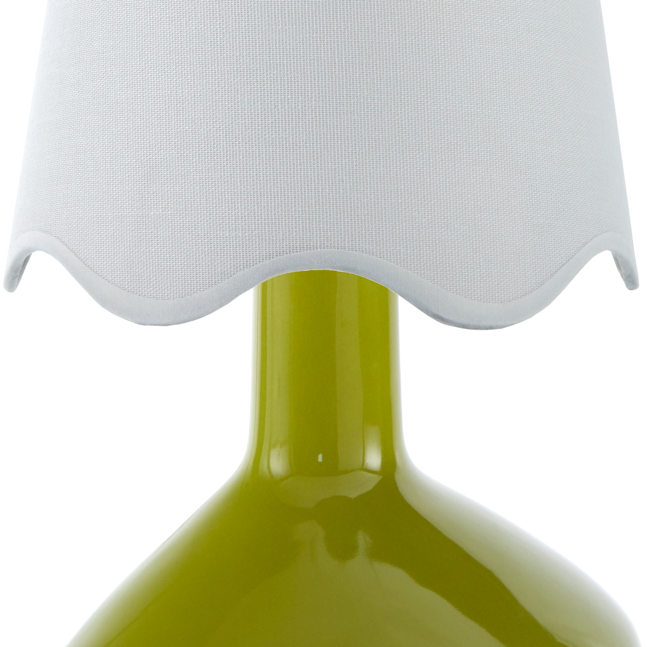 Maine Cottage Droplet Oblong Green Ceramic Table Lamp with Scallop Shade | Maine Cottage® 