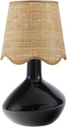 Maine Cottage Droplet Oblong Black Ceramic Table Lamp with Scallop Shade | Maine Cottage® 