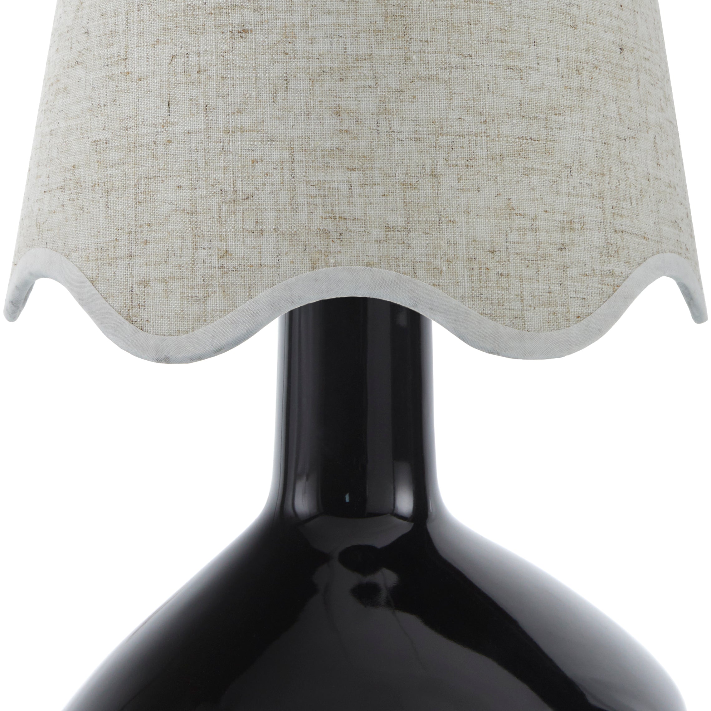 Maine Cottage Droplet Oblong Black Ceramic Table Lamp with Scallop Shade | Maine Cottage® 