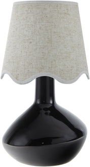 Maine Cottage Droplet Oblong Black Ceramic Table Lamp with Scallop Shade | Maine Cottage® 