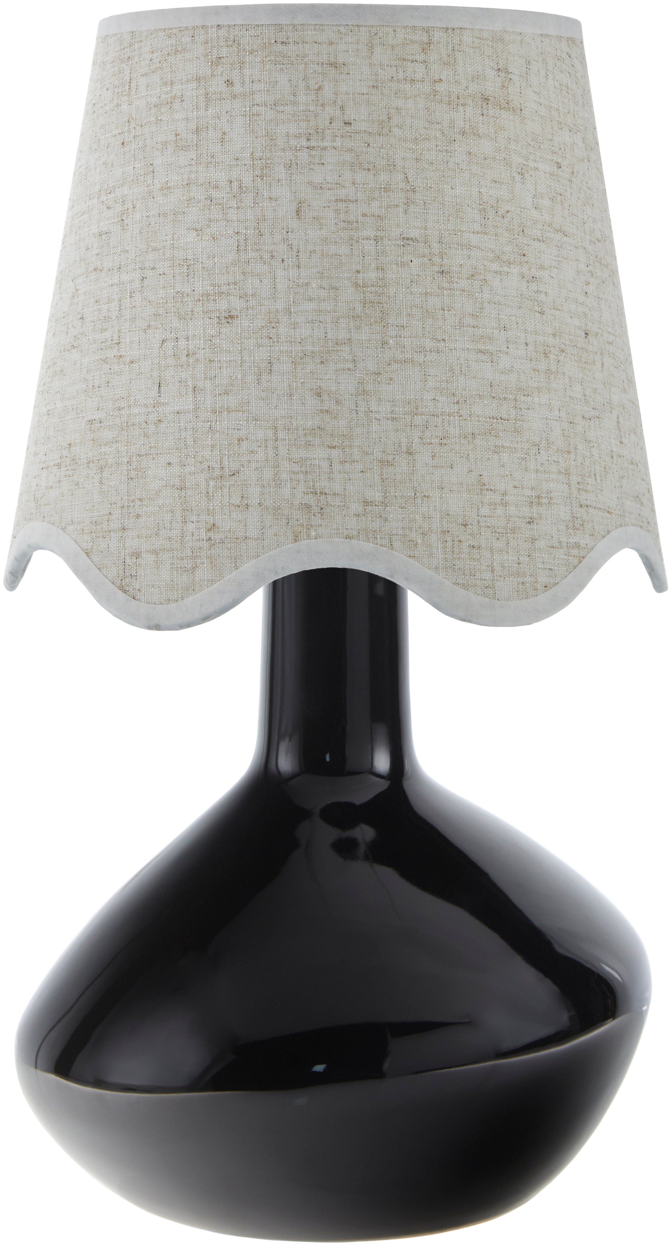 Maine Cottage Droplet Oblong Black Ceramic Table Lamp with Scallop Shade | Maine Cottage® 