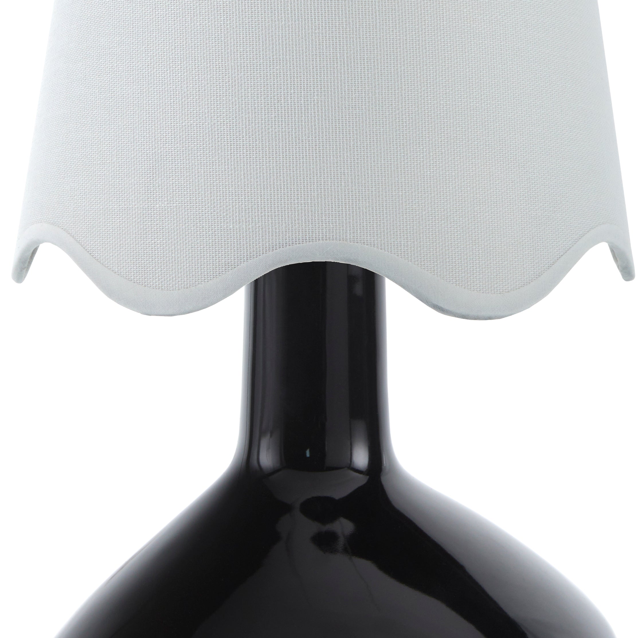 Maine Cottage Droplet Oblong Black Ceramic Table Lamp with Scallop Shade | Maine Cottage® 