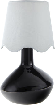 Maine Cottage Droplet Oblong Black Ceramic Table Lamp with Scallop Shade | Maine Cottage® 