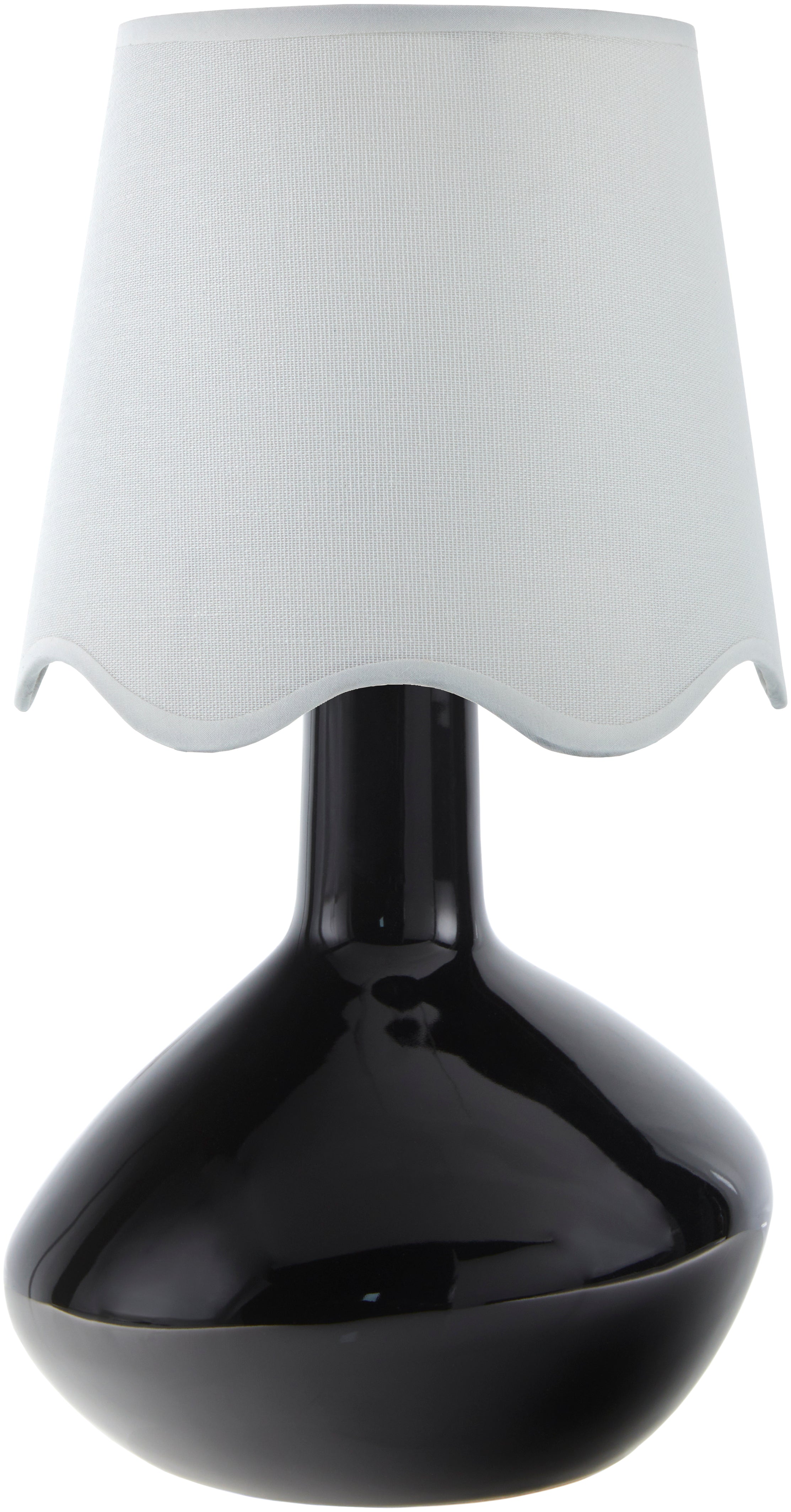 Maine Cottage Droplet Oblong Black Ceramic Table Lamp with Scallop Shade | Maine Cottage® 