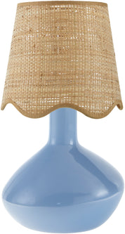 Maine Cottage Droplet Oblong Light Blue Ceramic Table Lamp with Scallop Shade | Maine Cottage® 