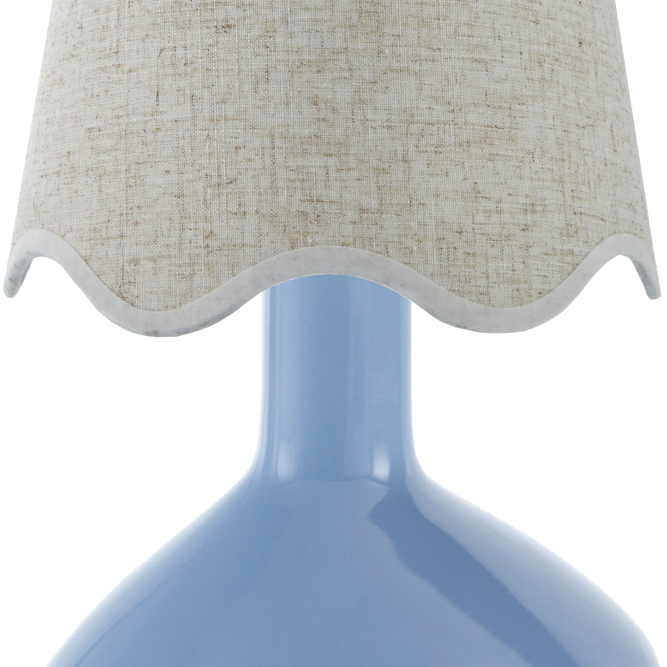 Maine Cottage Droplet Oblong Light Blue Ceramic Table Lamp with Scallop Shade | Maine Cottage® 