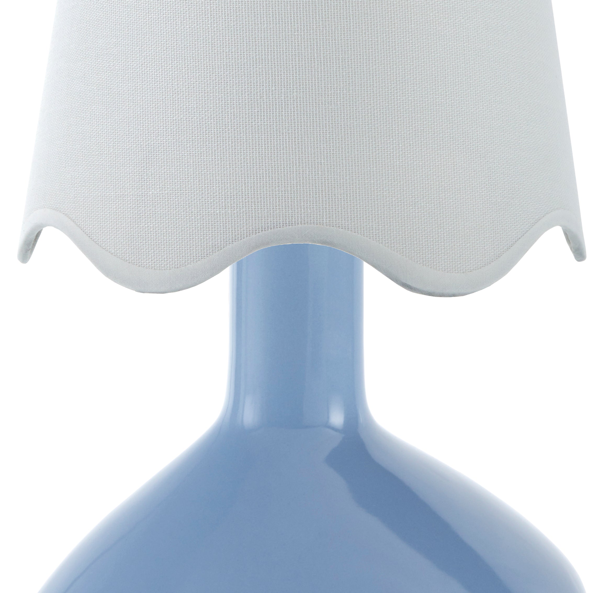 Maine Cottage Droplet Oblong Light Blue Ceramic Table Lamp with Scallop Shade | Maine Cottage® 