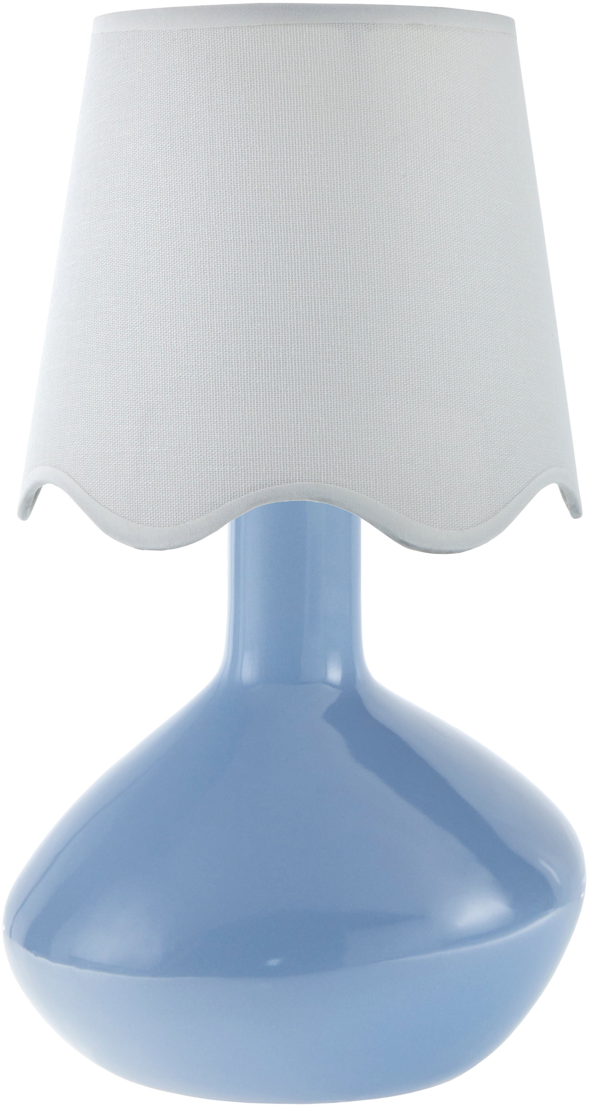 Maine Cottage Droplet Oblong Light Blue Ceramic Table Lamp with Scallop Shade | Maine Cottage® 