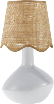 Maine Cottage Droplet Oblong White Ceramic Table Lamp with Scallop Shade | Maine Cottage® 