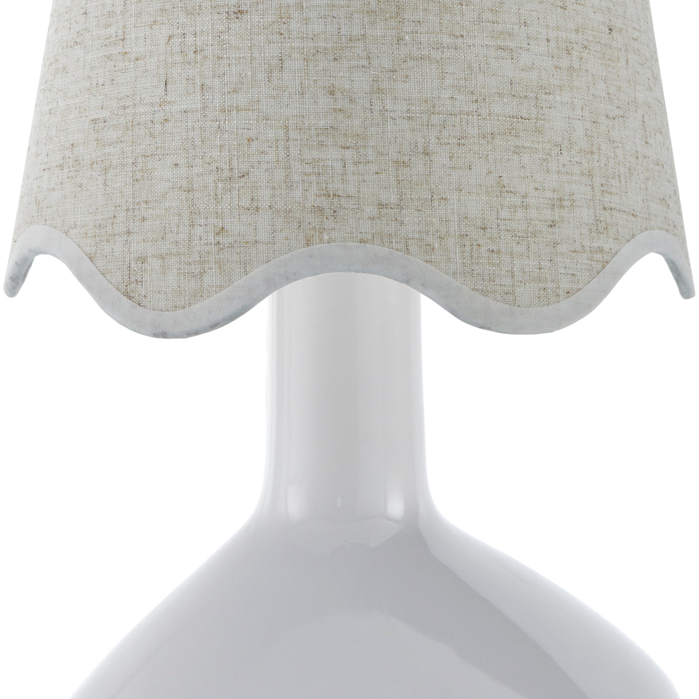 Maine Cottage Droplet Oblong White Ceramic Table Lamp with Scallop Shade | Maine Cottage® 