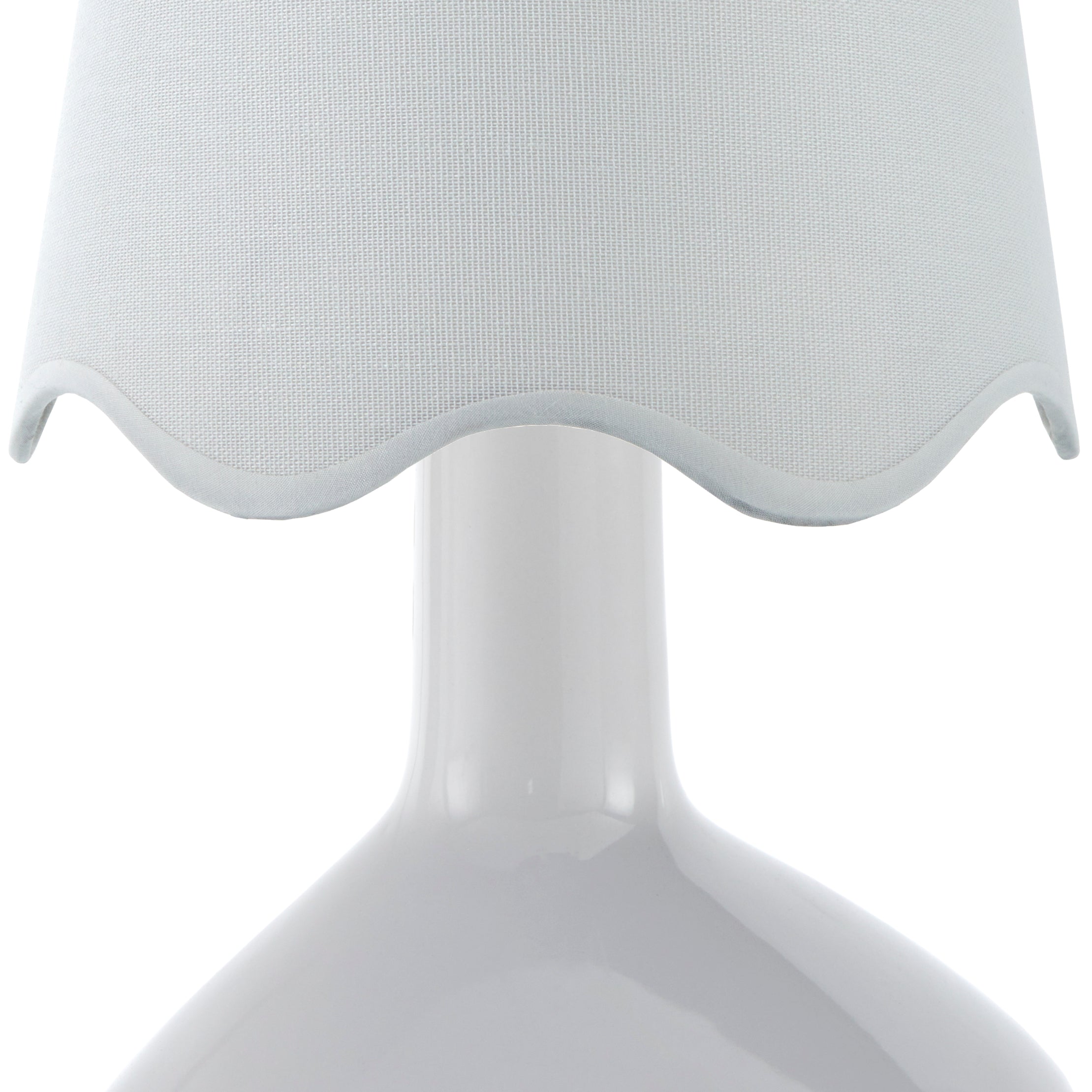 Maine Cottage Droplet Oblong White Ceramic Table Lamp with Scallop Shade | Maine Cottage® 