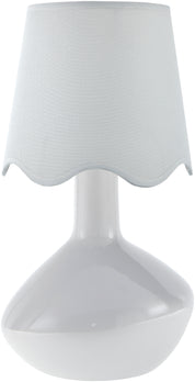 Maine Cottage Droplet Oblong White Ceramic Table Lamp with Scallop Shade | Maine Cottage® 