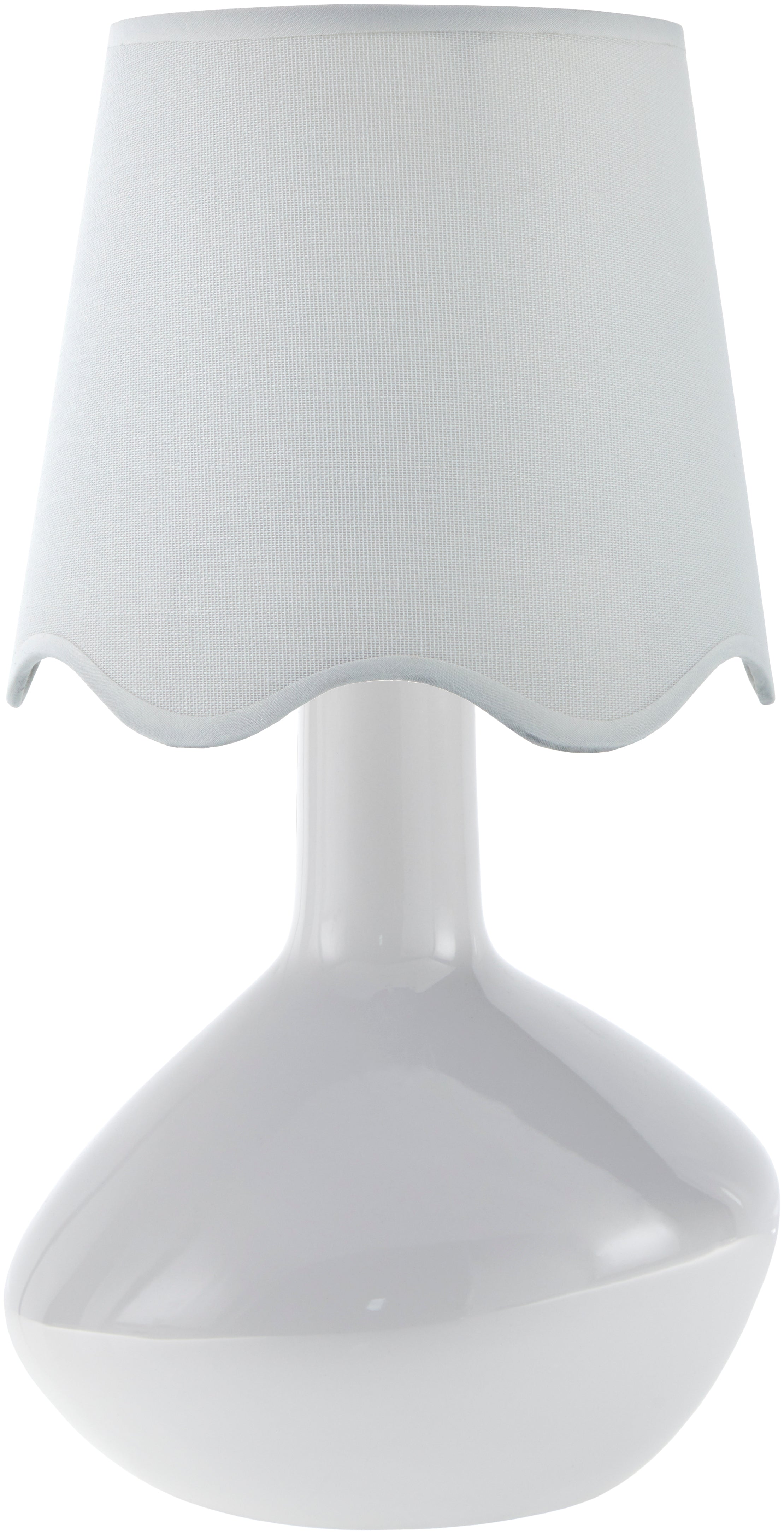 Maine Cottage Droplet Oblong White Ceramic Table Lamp with Scallop Shade | Maine Cottage® 
