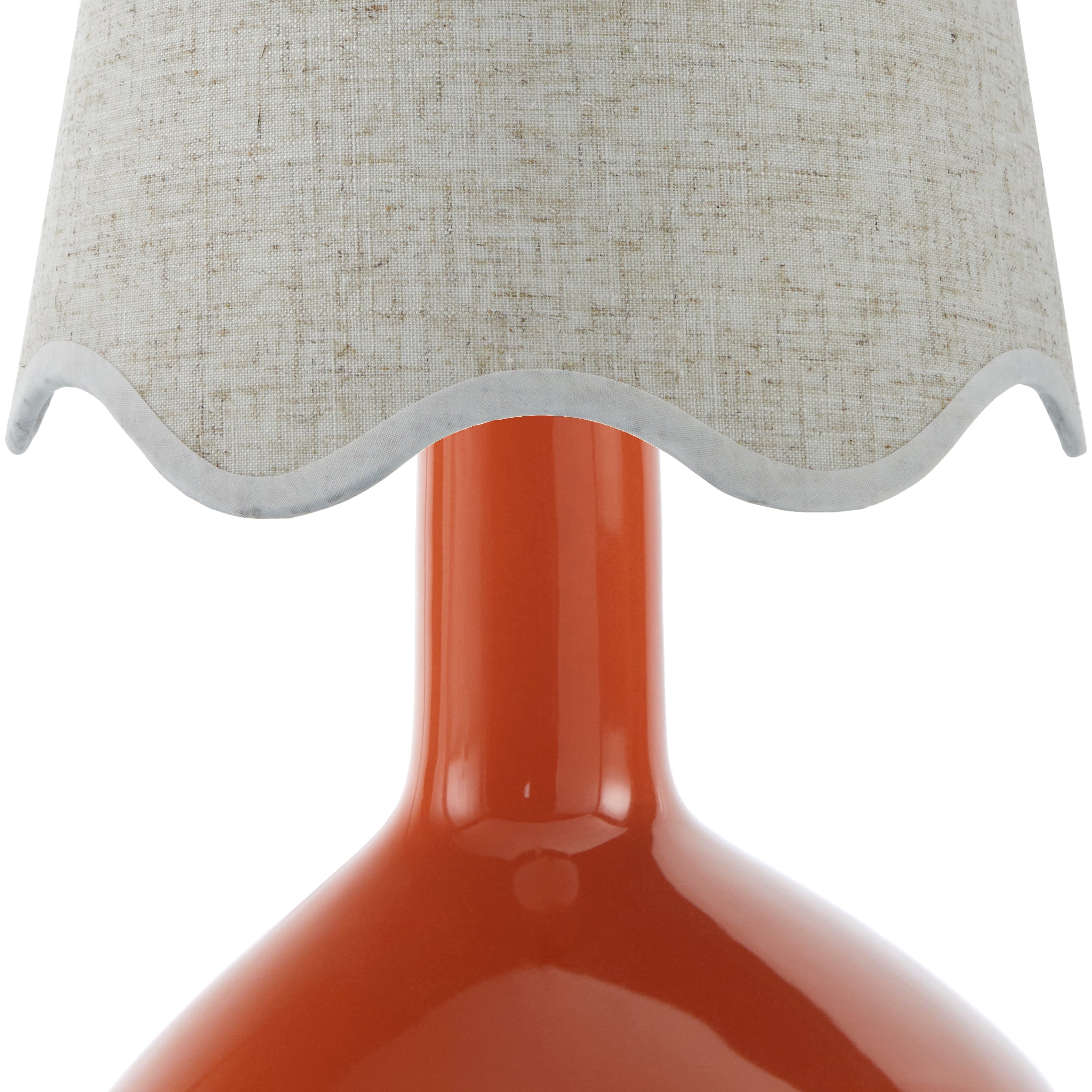 Maine Cottage Droplet Oblong Red Ceramic Table Lamp with Scallop Shade | Maine Cottage® 