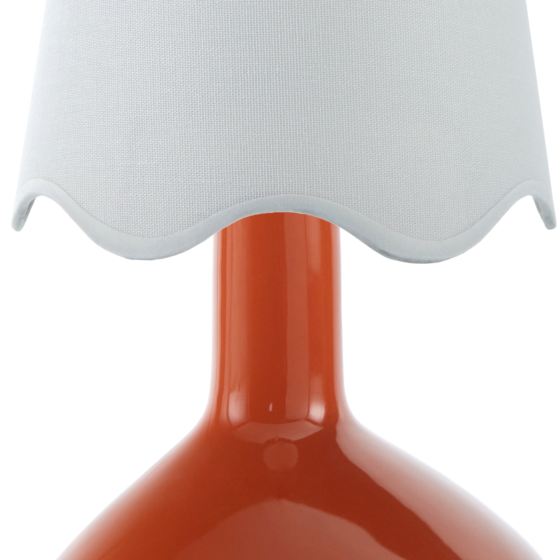 Maine Cottage Droplet Oblong Red Ceramic Table Lamp with Scallop Shade | Maine Cottage® 
