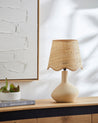 Maine Cottage Droplet Oblong Cream Ceramic Table Lamp with Scallop Shade | Maine Cottage® 