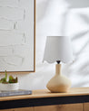 Maine Cottage Droplet Oblong Cream Ceramic Table Lamp with Scallop Shade | Maine Cottage® 