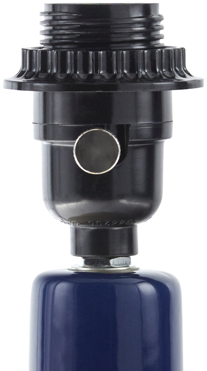 Maine Cottage Droplet Oblong Navy Ceramic Table Lamp with Scallop Shade | Maine Cottage® 