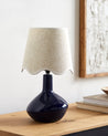 Maine Cottage Droplet Oblong Navy Ceramic Table Lamp with Scallop Shade | Maine Cottage® 