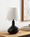 Maine Cottage Droplet Oblong Black Ceramic Table Lamp with Scallop Shade | Maine Cottage® 