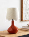 Maine Cottage Droplet Oblong Red Ceramic Table Lamp with Scallop Shade | Maine Cottage® 