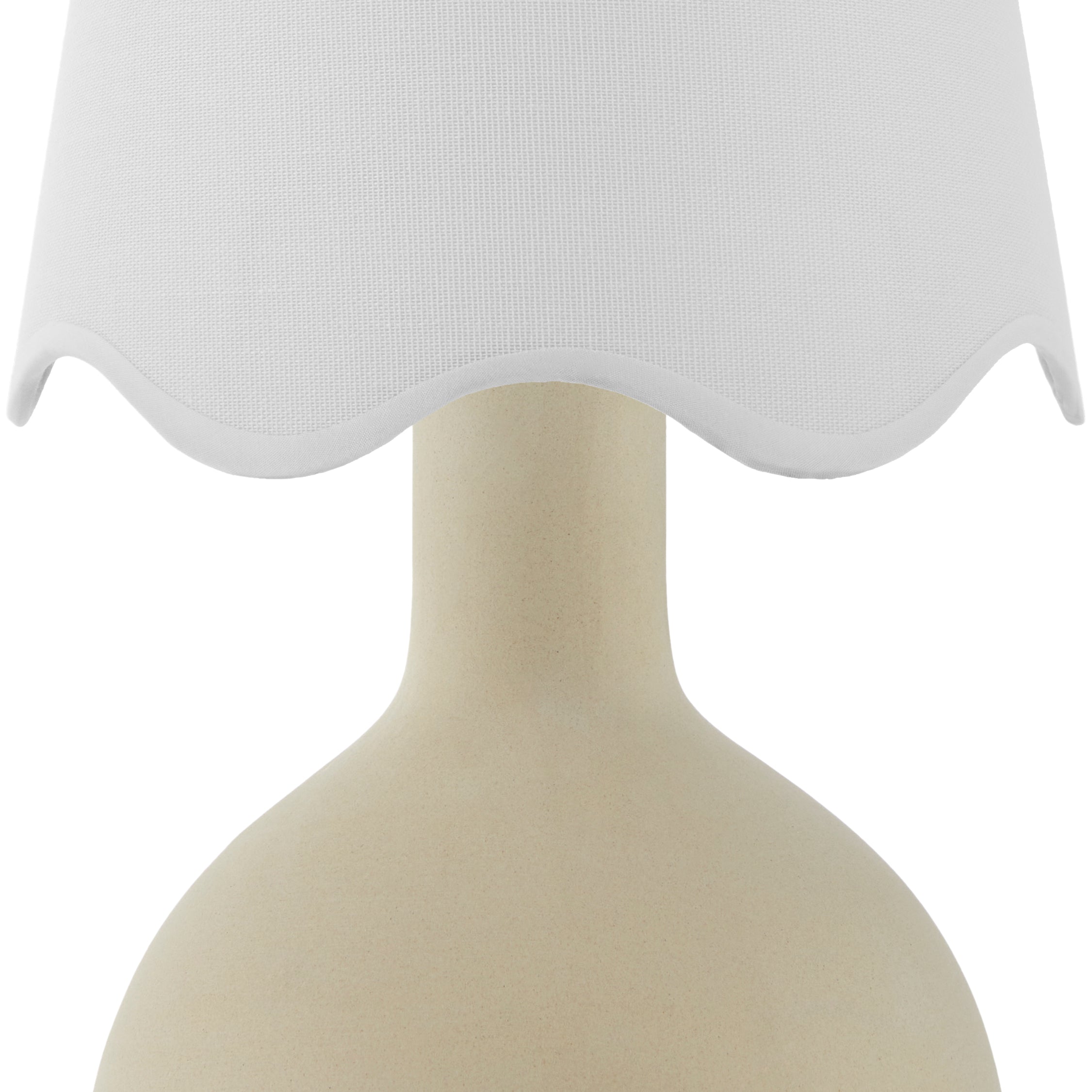 Maine Cottage Droplet Oval Cream Ceramic Table Lamp with Scallop Shade | Maine Cottage® 
