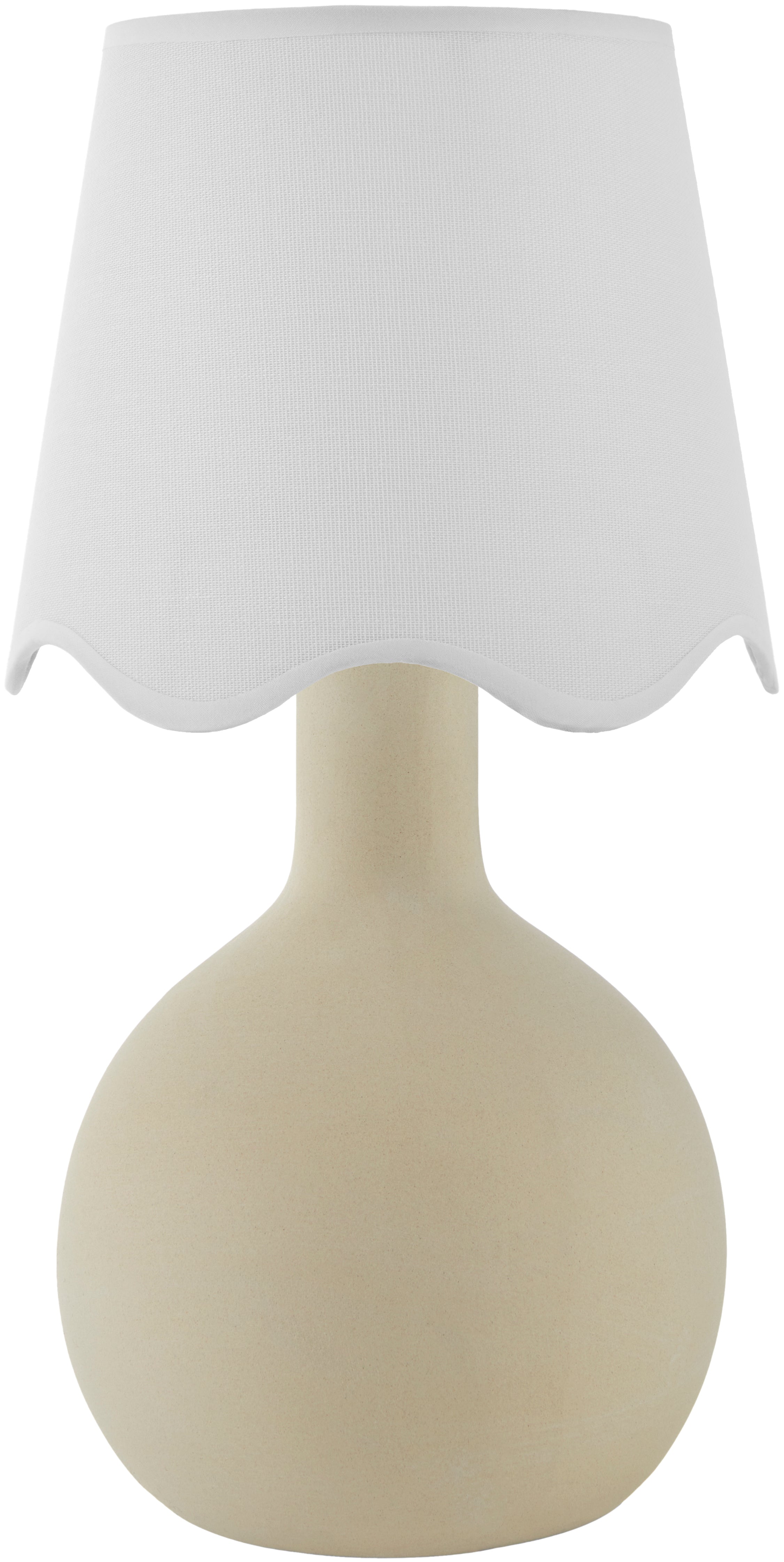 Maine Cottage Droplet Oval Cream Ceramic Table Lamp with Scallop Shade | Maine Cottage® 