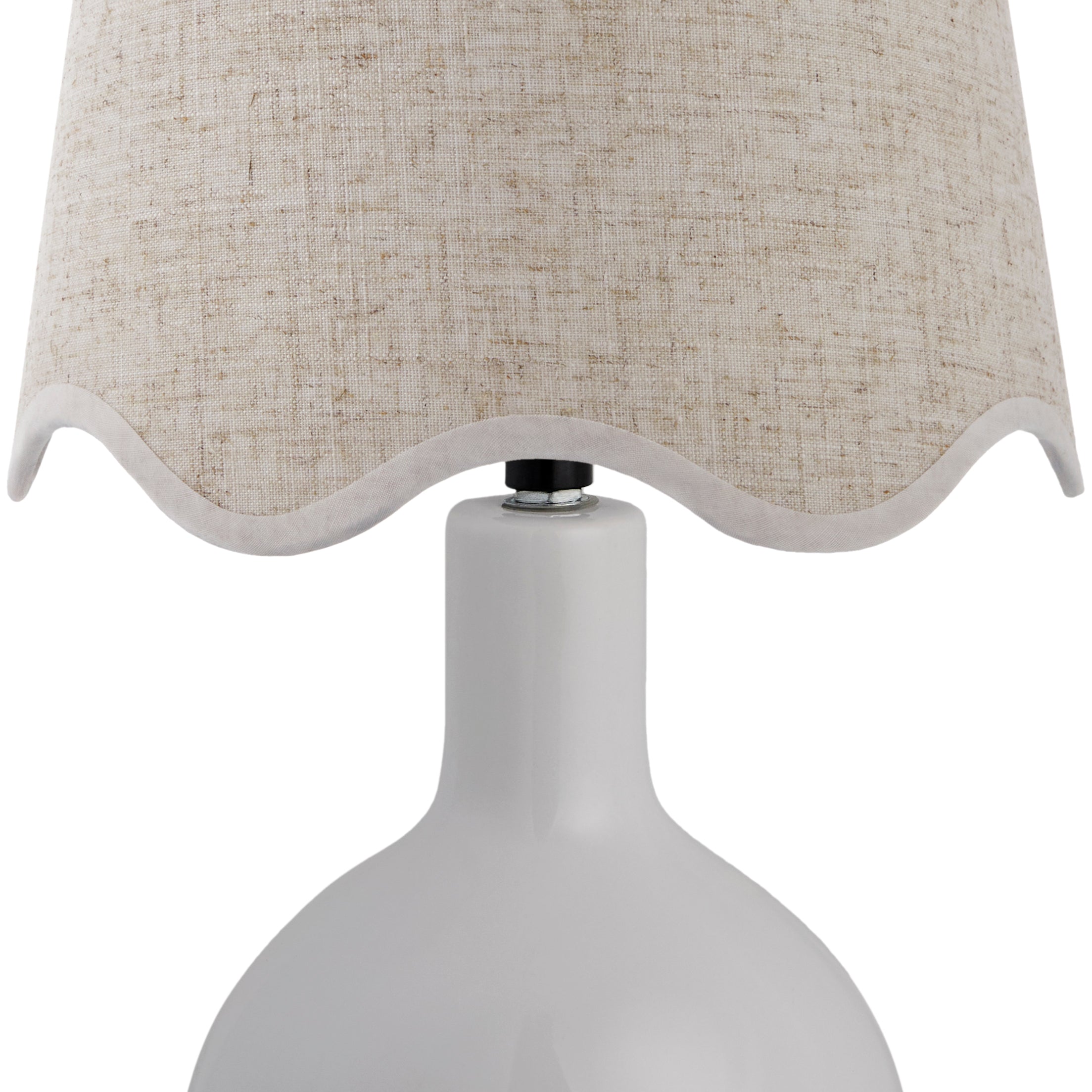 Maine Cottage Droplet Oval White Ceramic Table Lamp with Scallop Shade | Maine Cottage® 