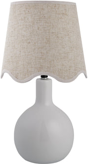 Maine Cottage Droplet Oval White Ceramic Table Lamp with Scallop Shade | Maine Cottage® 