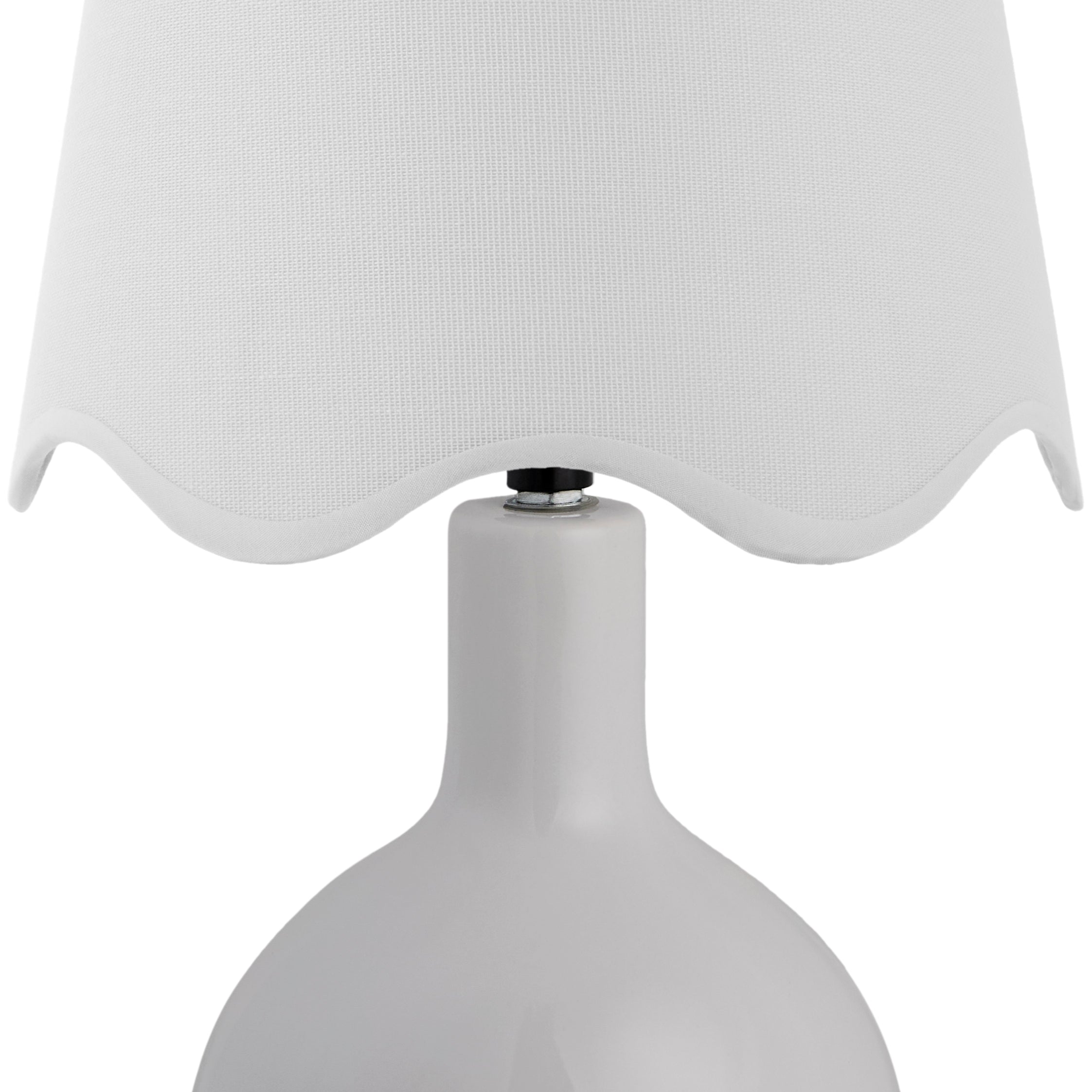 Maine Cottage Droplet Oval White Ceramic Table Lamp with Scallop Shade | Maine Cottage® 