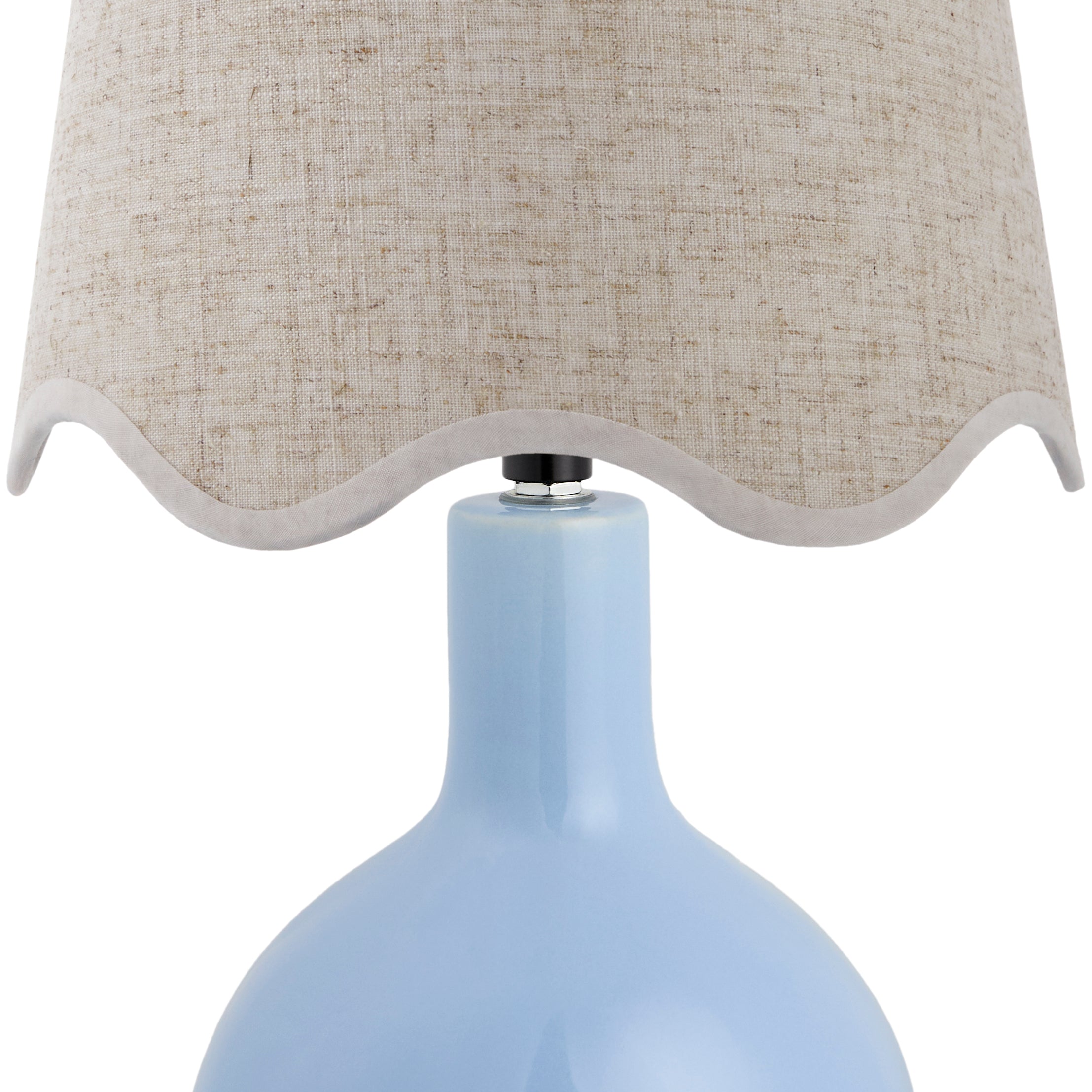 Maine Cottage Droplet Oval Light Blue Ceramic Table Lamp with Scallop Shade | Maine Cottage® 
