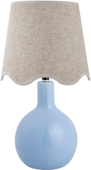 Maine Cottage Droplet Oval Light Blue Ceramic Table Lamp with Scallop Shade | Maine Cottage® 