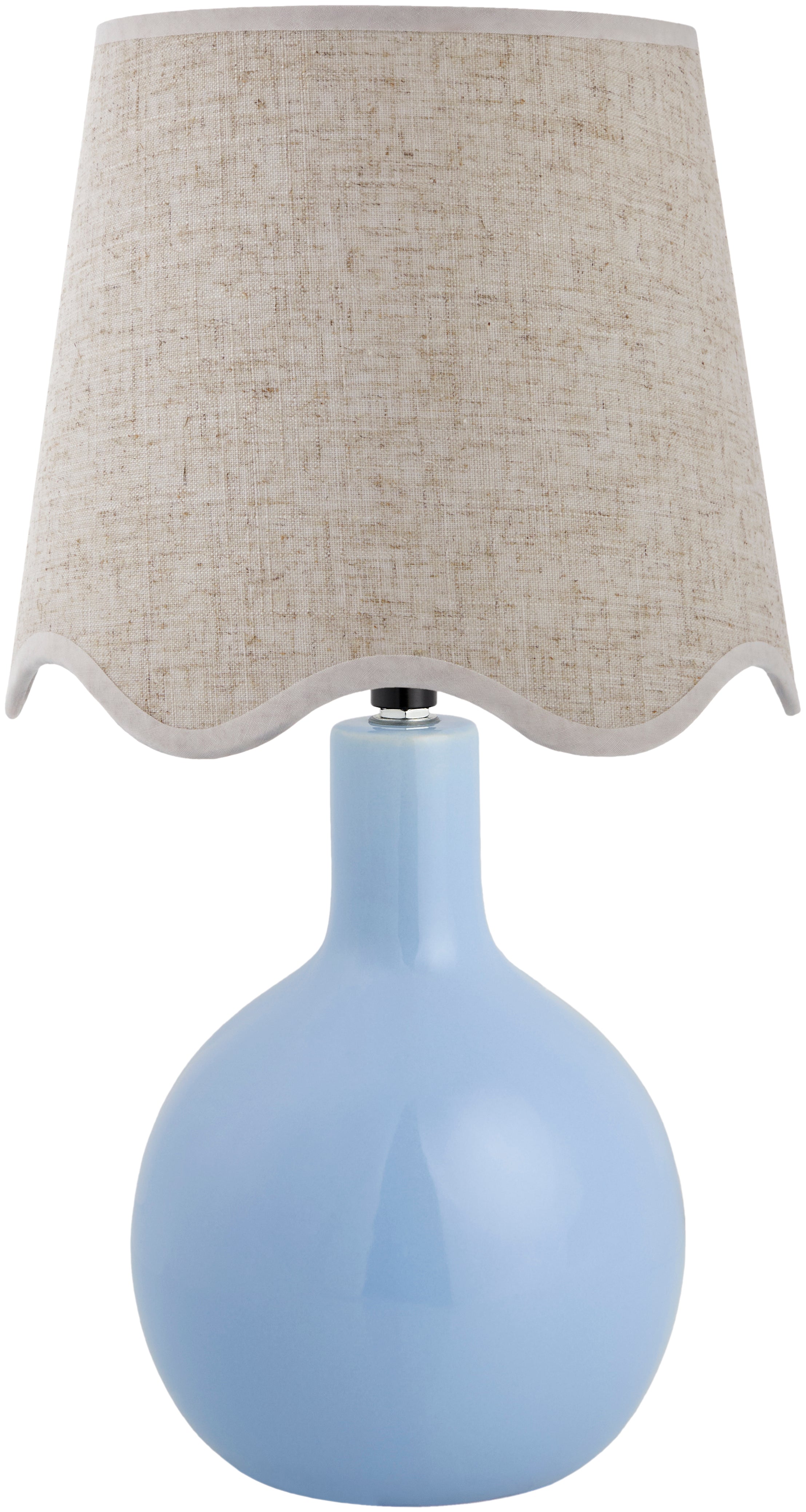 Maine Cottage Droplet Oval Light Blue Ceramic Table Lamp with Scallop Shade | Maine Cottage® 