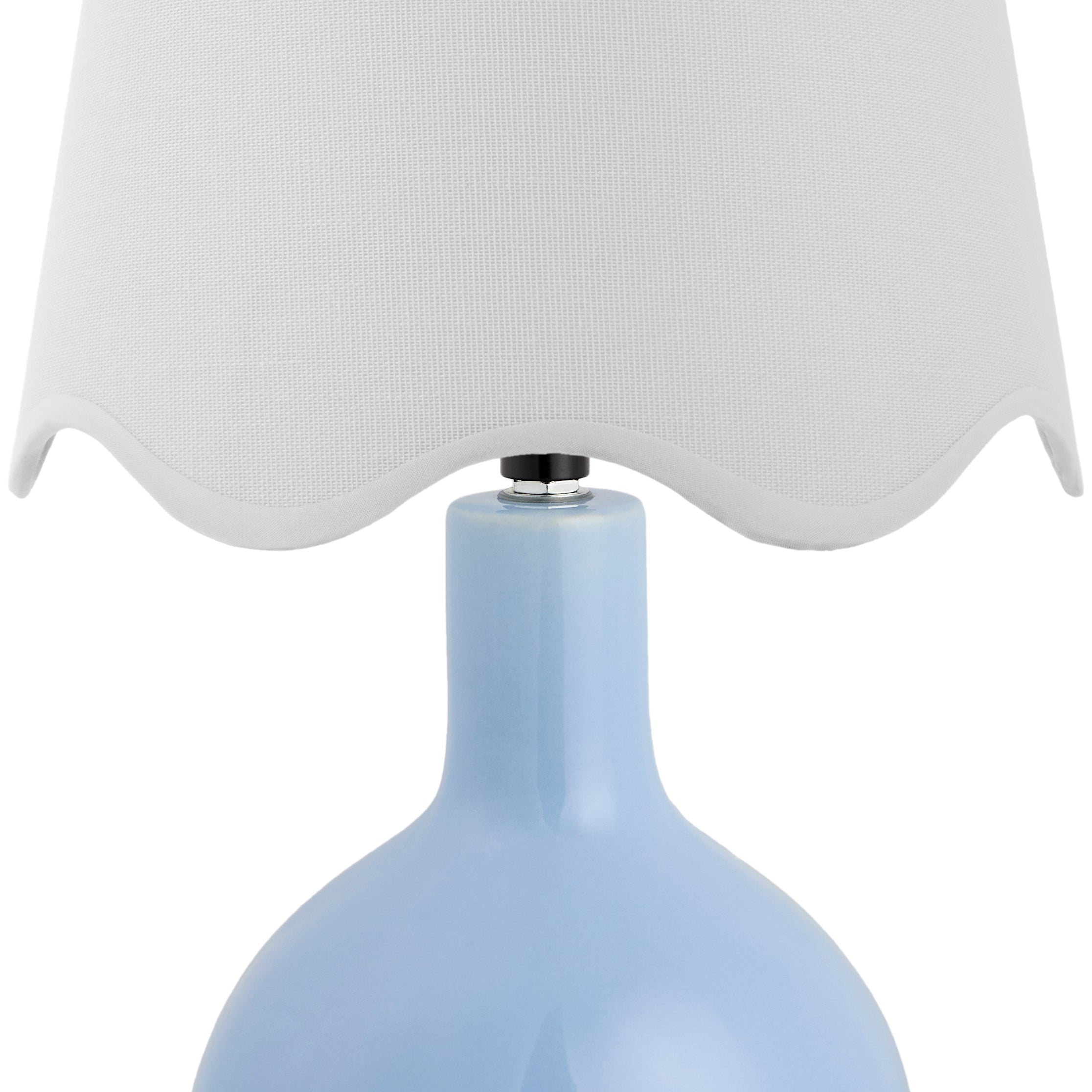 Maine Cottage Droplet Oval Light Blue Ceramic Table Lamp with Scallop Shade | Maine Cottage® 
