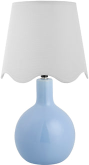 Maine Cottage Droplet Oval Light Blue Ceramic Table Lamp with Scallop Shade | Maine Cottage® 