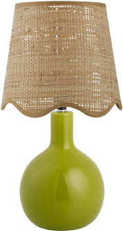 Maine Cottage Droplet Oval Green Ceramic Table Lamp with Scallop Shade | Maine Cottage® 