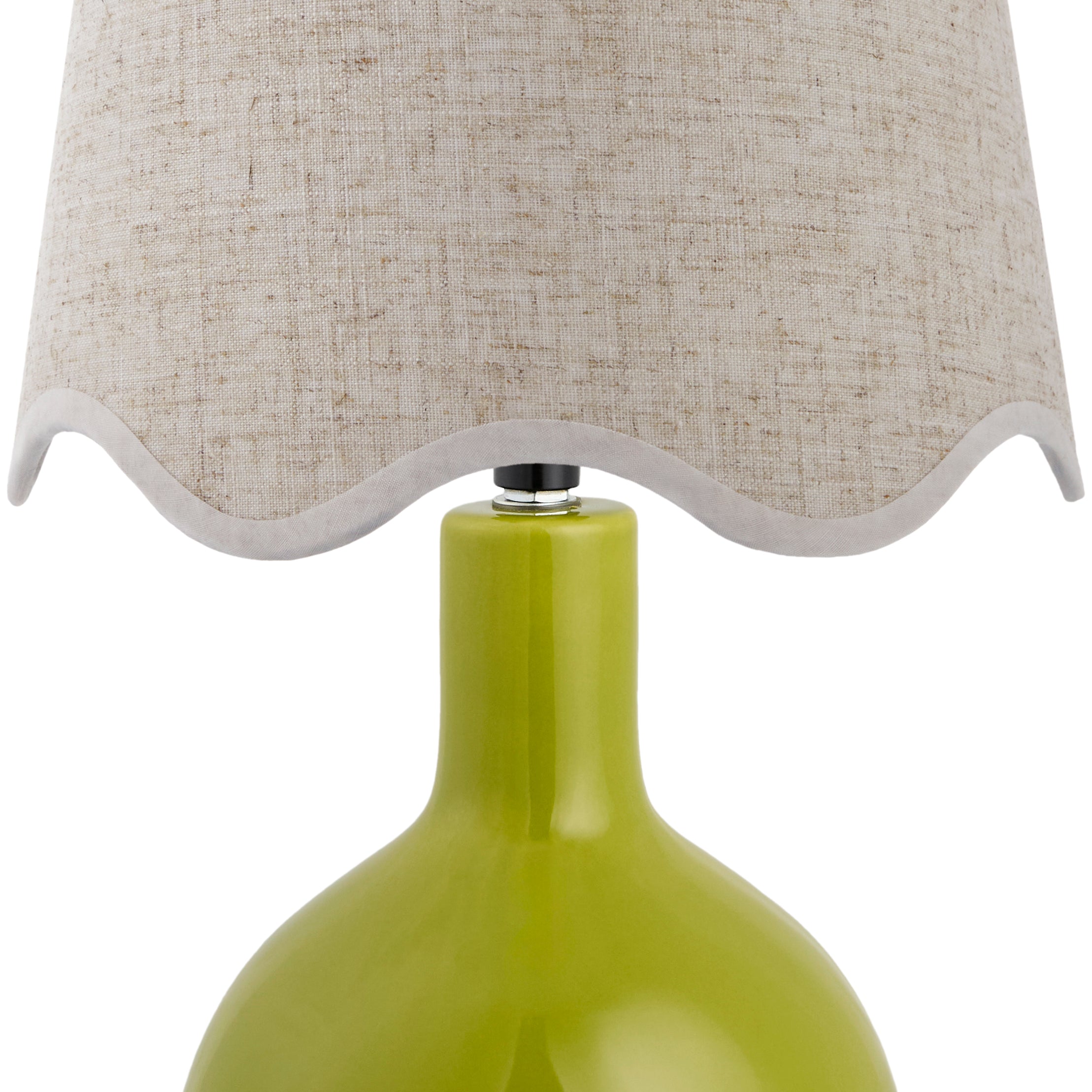 Maine Cottage Droplet Oval Green Ceramic Table Lamp with Scallop Shade | Maine Cottage® 