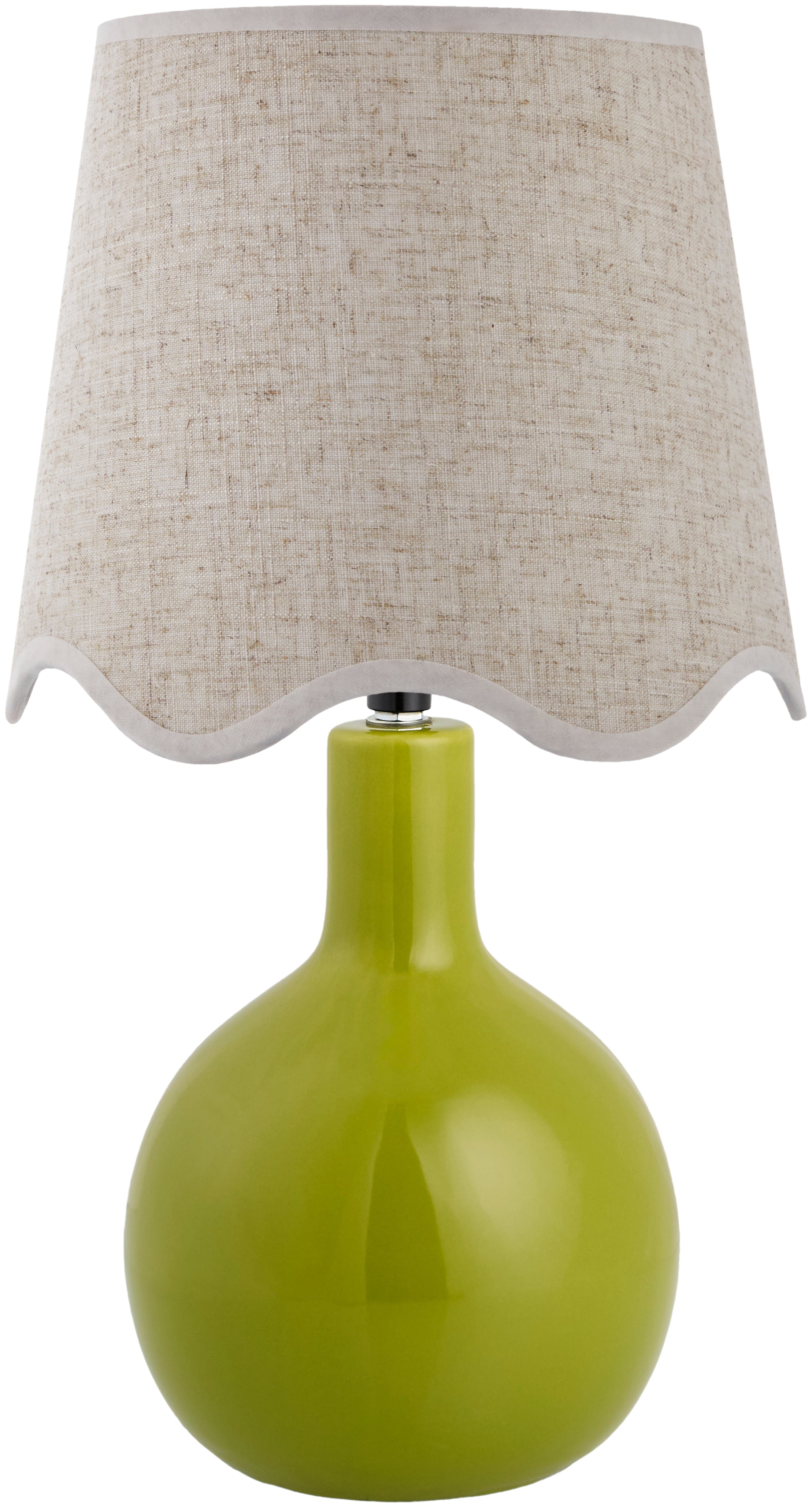 Maine Cottage Droplet Oval Green Ceramic Table Lamp with Scallop Shade | Maine Cottage® 