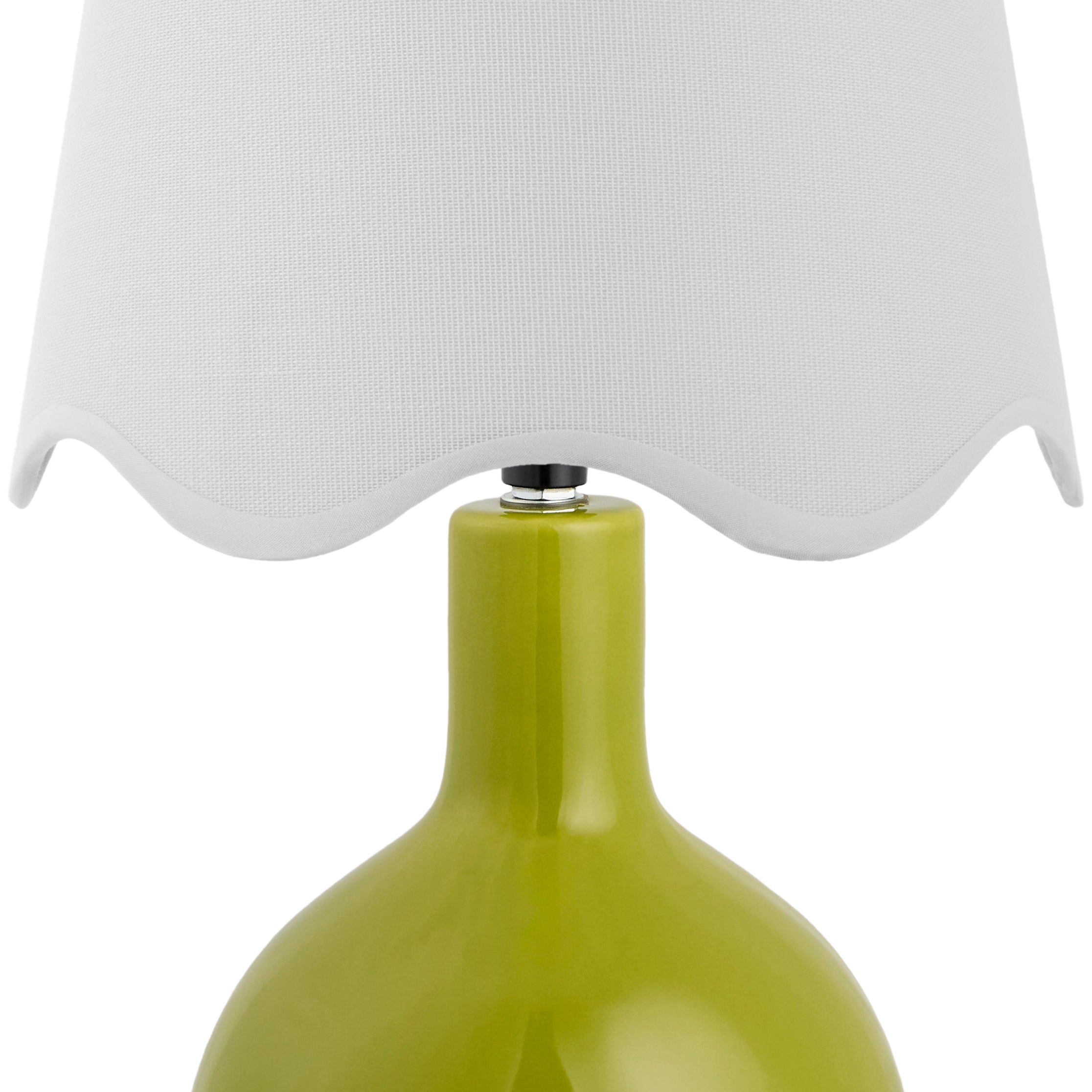 Maine Cottage Droplet Oval Green Ceramic Table Lamp with Scallop Shade | Maine Cottage® 