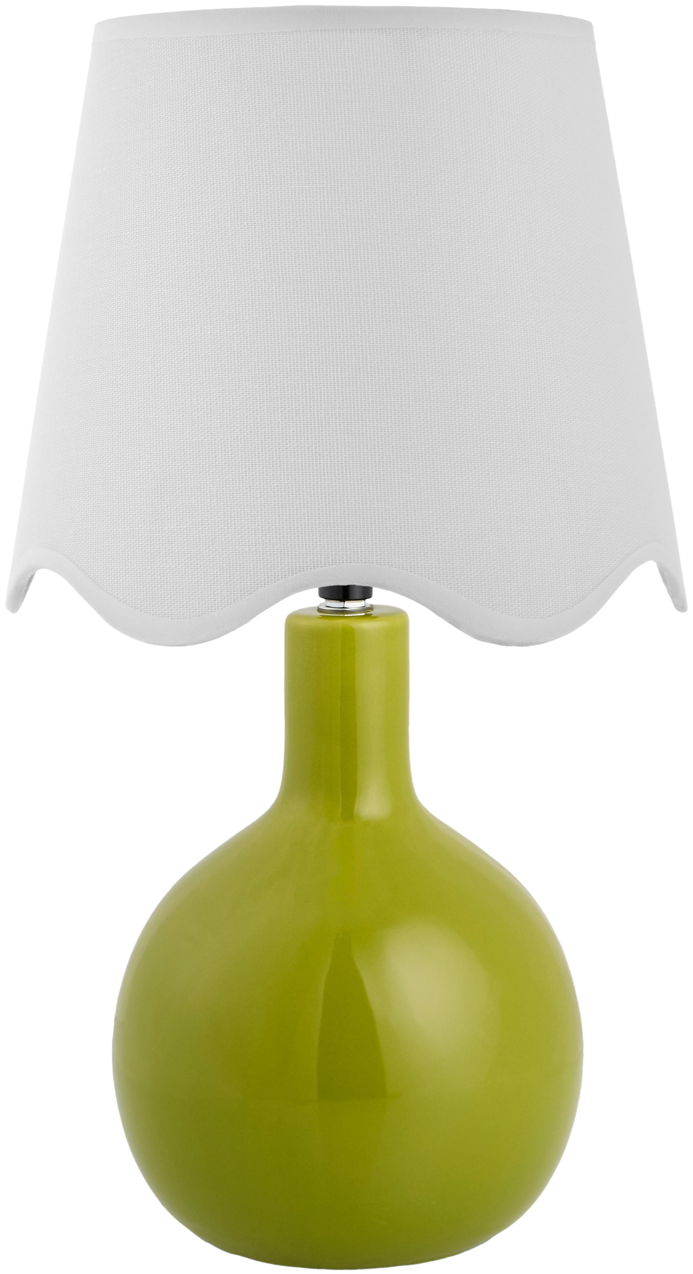 Maine Cottage Droplet Oval Green Ceramic Table Lamp with Scallop Shade | Maine Cottage® 