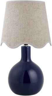 Maine Cottage Droplet Oval Navy Ceramic Table Lamp with Scallop Shade | Maine Cottage® 