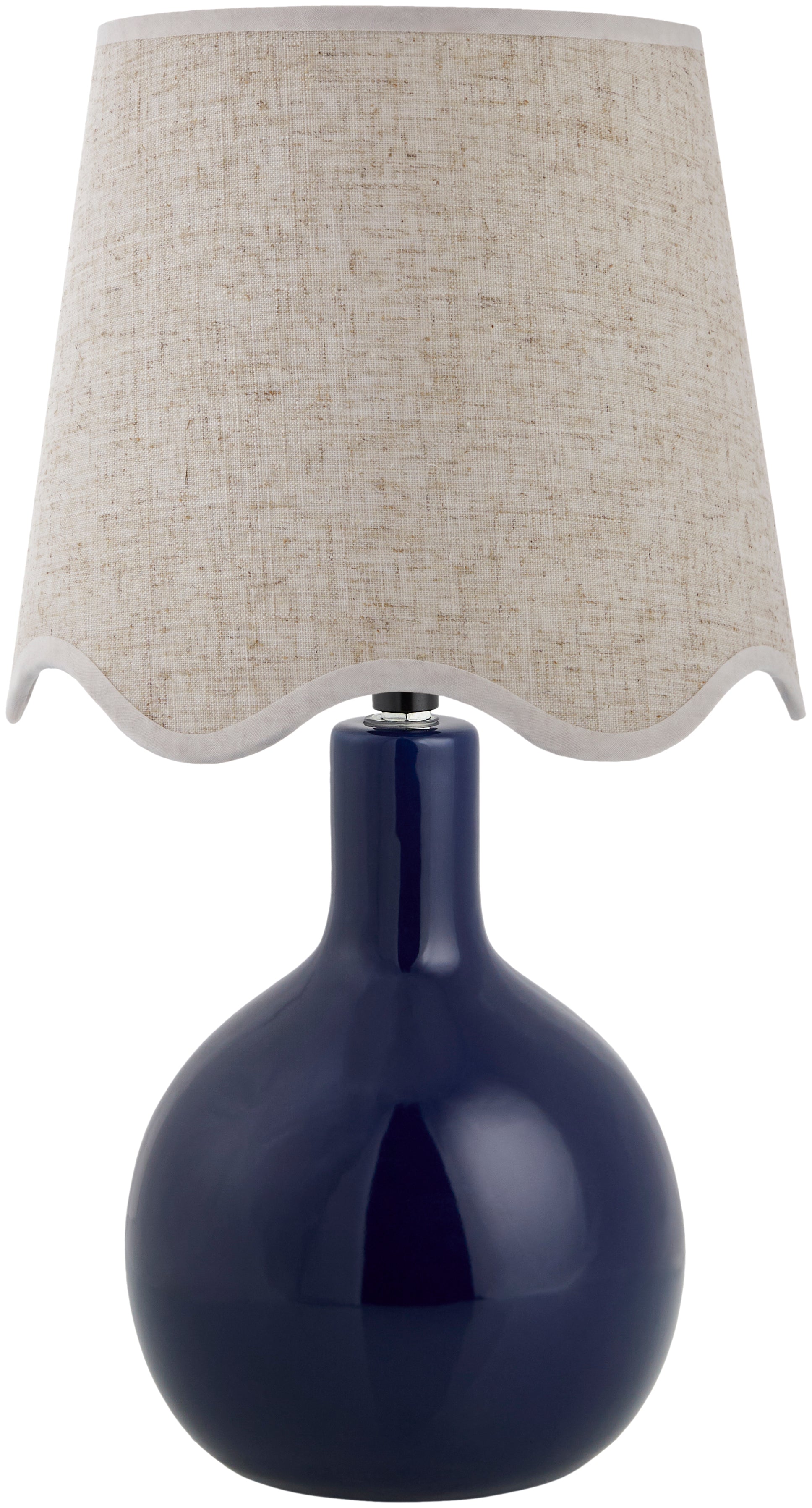 Maine Cottage Droplet Oval Navy Ceramic Table Lamp with Scallop Shade | Maine Cottage® 