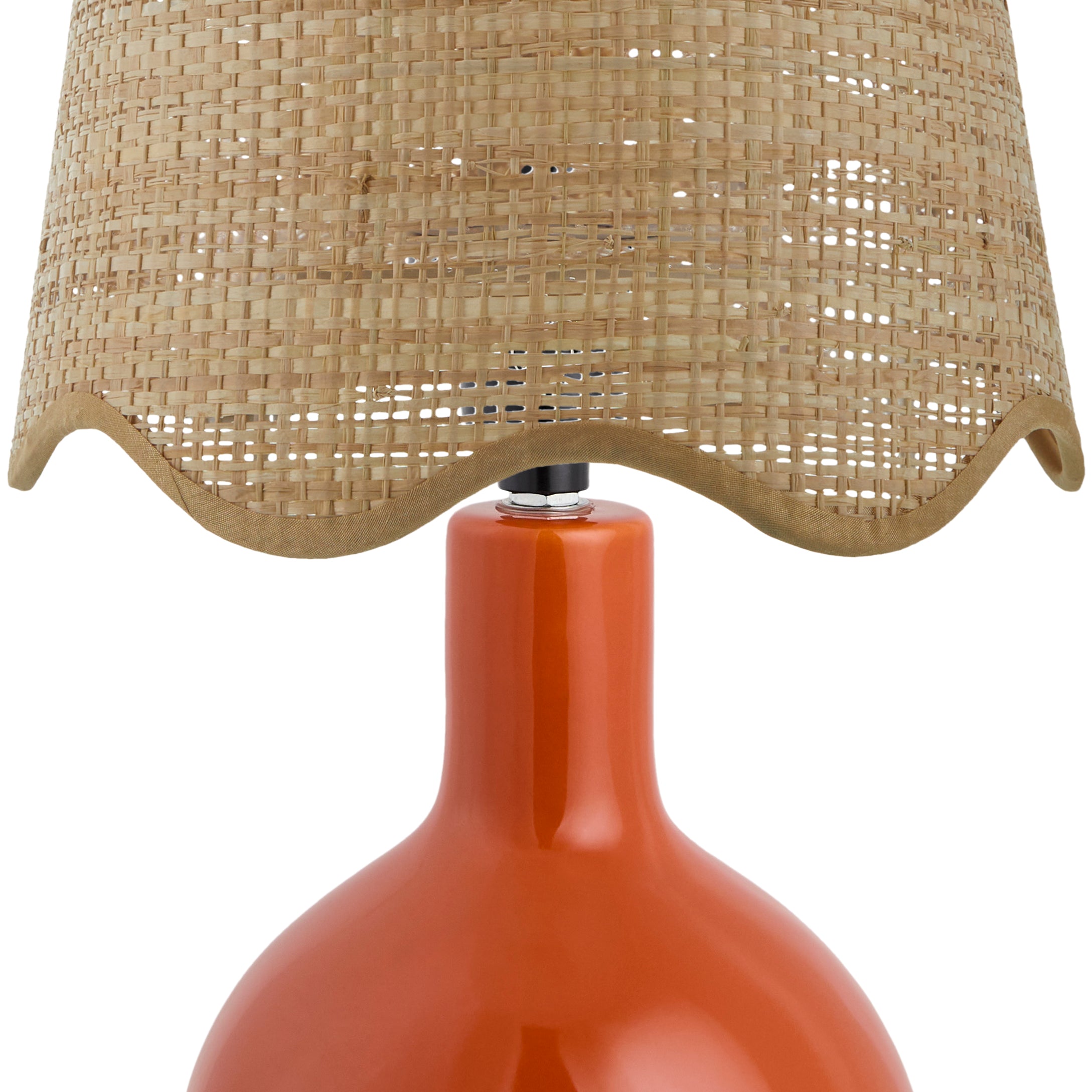 Maine Cottage Droplet Oval Red Ceramic Table Lamp with Scallop Shade | Maine Cottage® 