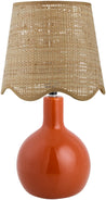 Maine Cottage Droplet Oval Red Ceramic Table Lamp with Scallop Shade | Maine Cottage® 