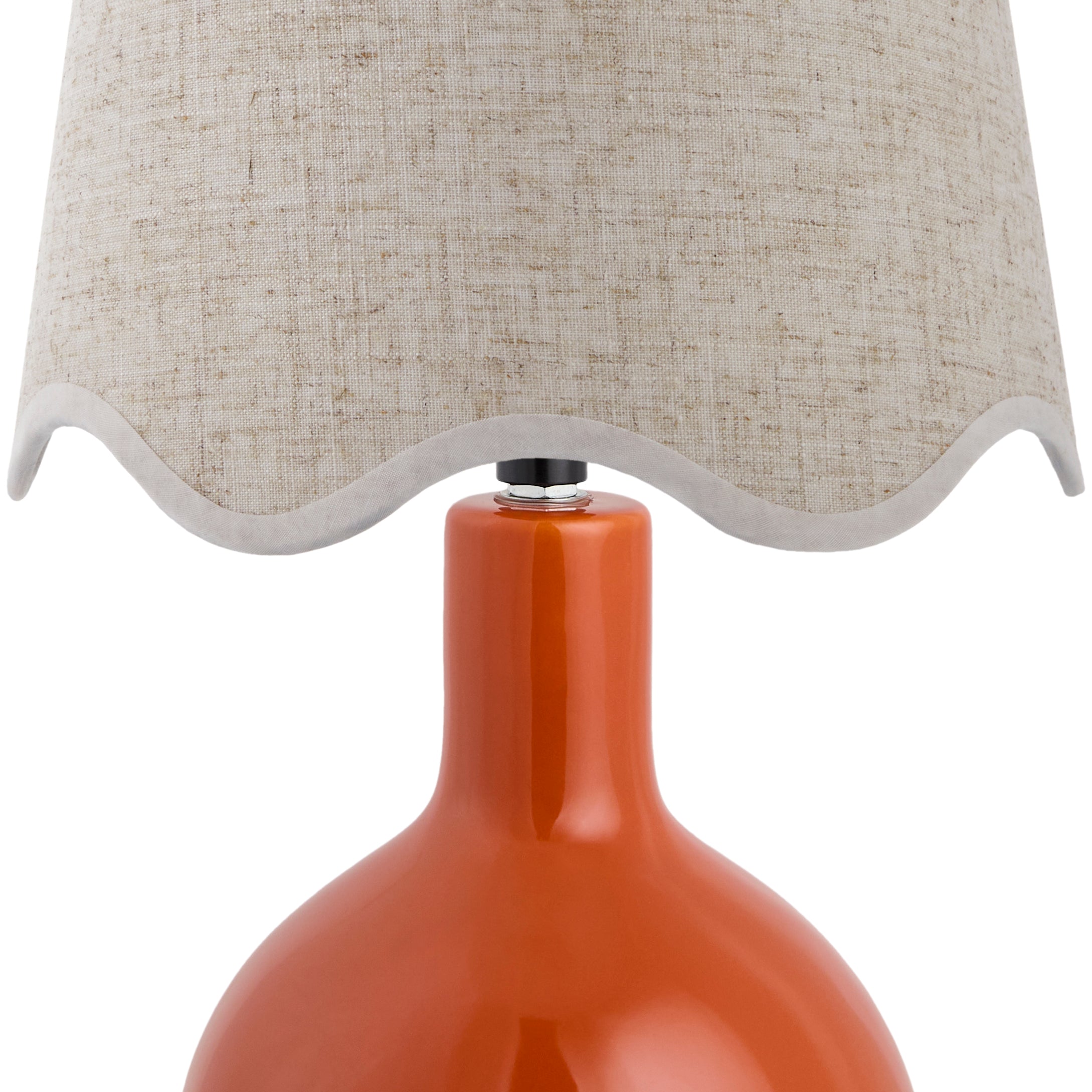 Maine Cottage Droplet Oval Red Ceramic Table Lamp with Scallop Shade | Maine Cottage® 