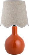 Maine Cottage Droplet Oval Red Ceramic Table Lamp with Scallop Shade | Maine Cottage® 