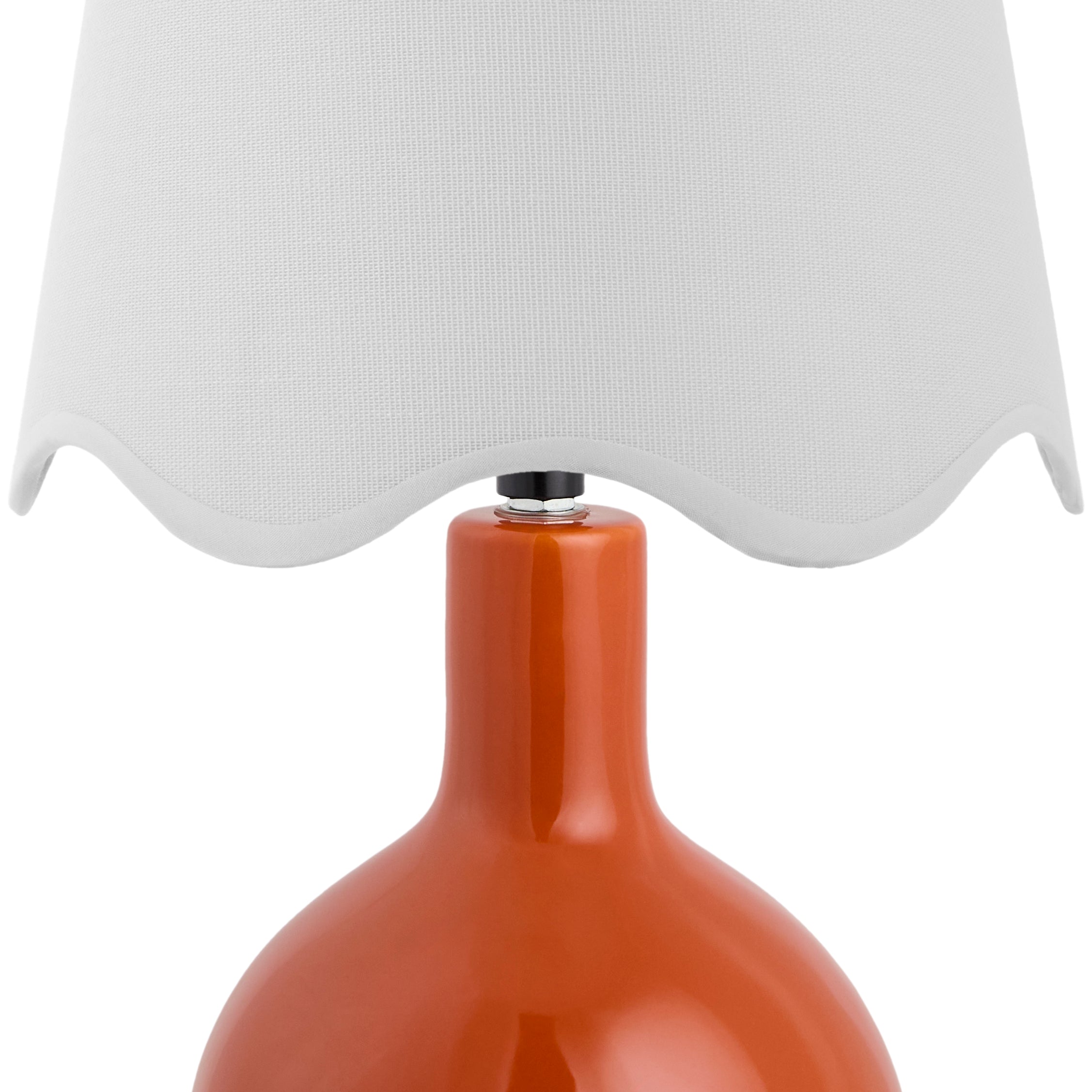 Maine Cottage Droplet Oval Red Ceramic Table Lamp with Scallop Shade | Maine Cottage® 