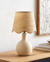 Maine Cottage Droplet Oval Cream Ceramic Table Lamp with Scallop Shade | Maine Cottage® 