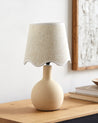Maine Cottage Droplet Oval Cream Ceramic Table Lamp with Scallop Shade | Maine Cottage® 