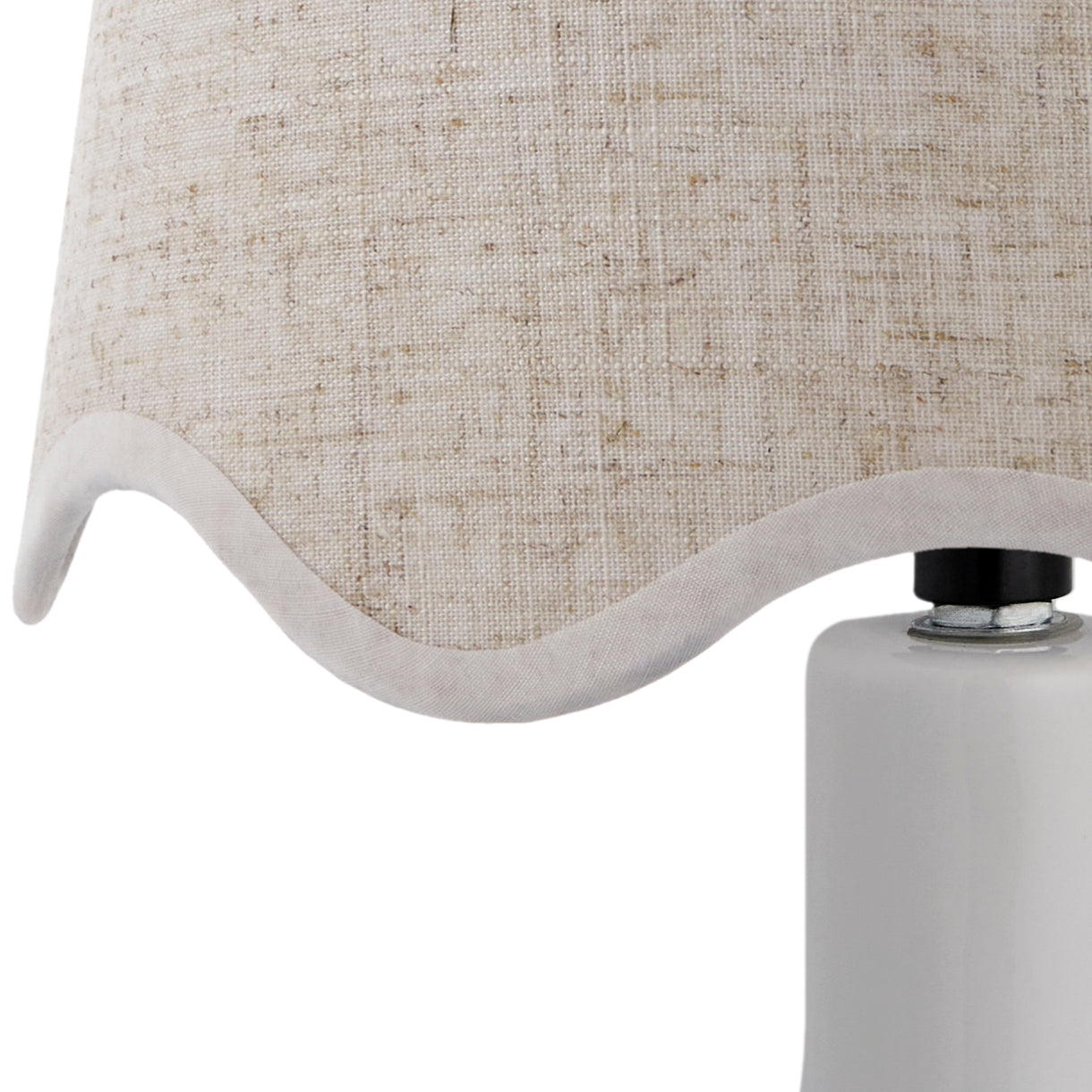 Maine Cottage Droplet Oval White Ceramic Table Lamp with Scallop Shade | Maine Cottage® 